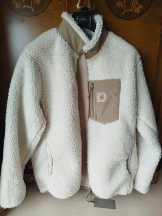 Forro polar Carhartt beige y blanco largo 70cm