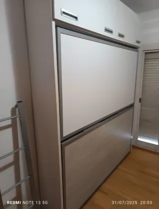 Litera Plegable Moderna Beige/Blanca