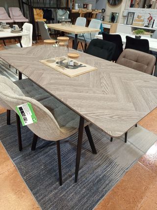 Mesa comedor extensible madera y metal