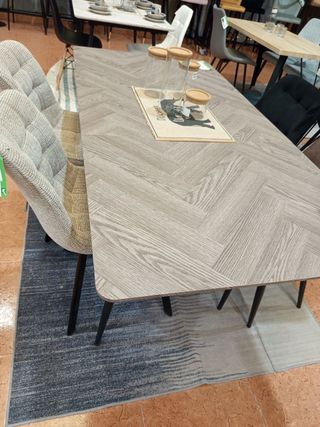 Mesa comedor extensible madera y metal