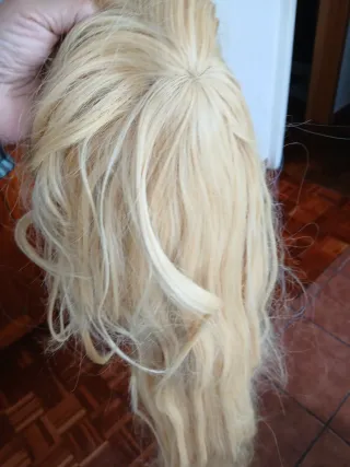 Peluca sintética rubia 1m larga