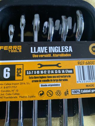 Juego 6 Llaves Inglesas Ferro Tools