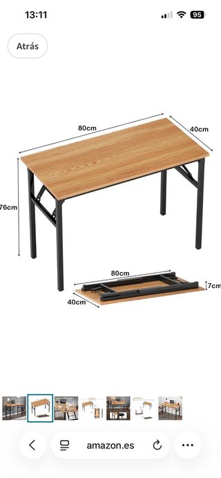 Escritorio plegable madera y metal