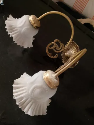 Aplique de pared doble dorado