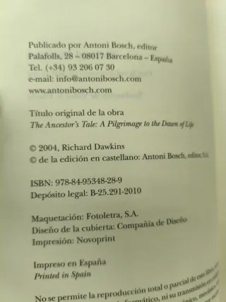 RICHARD DAWKINS EL CUENTO DEL ANTEPASADO