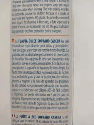 Flauta Cascha nueva sin estrenar