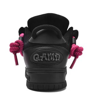 Zapatillas Unisex Negras con Cordones Rosas y Negr