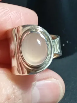 Anillo Plata Ley cuarzo rosa