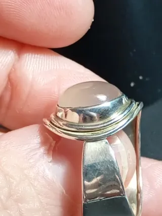 Anillo Plata Ley cuarzo rosa