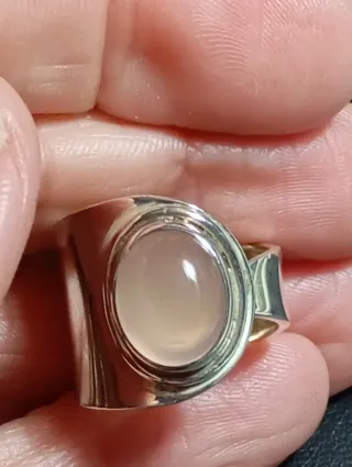 Anillo Plata Ley cuarzo rosa