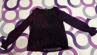 Blusa fiesta con brillos. Talla L. Shein.