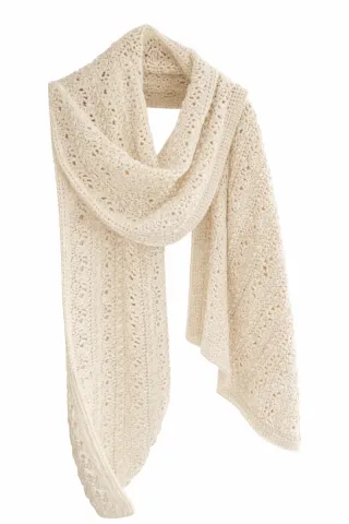 Estola-bufanda hecha a mano con lana merino