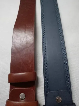 Set 2 Cinture Uomo Pelle Blu Marrone