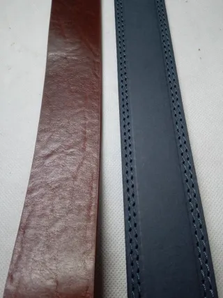 Set 2 Cinture Uomo Pelle Blu Marrone