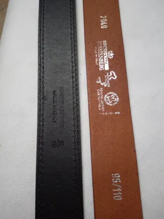 Set 2 Cinture Uomo Pelle Blu Marrone