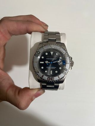 SEIKO MOD YACHTMASTER Negro/Plateado