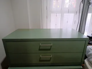 Muebles verdes con mesa de centro