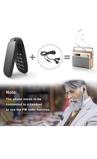 Teléfono Móvil Tapa Personas Mayores SOS MP3