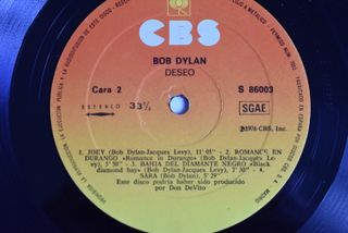 Vinilo Bob Dylan Desire 1976 con encarte
