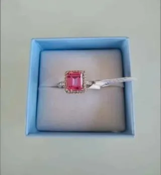 Oferta. Anillo Princesa. Plata y piedras preciosas