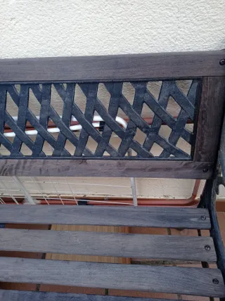 Banco decorativo madera y metal