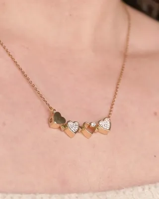 Collar trébol 2 en 1 bañado en oro