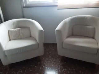 Sillón Ikea Blanco Tela