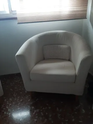Sillón Ikea Blanco Tela