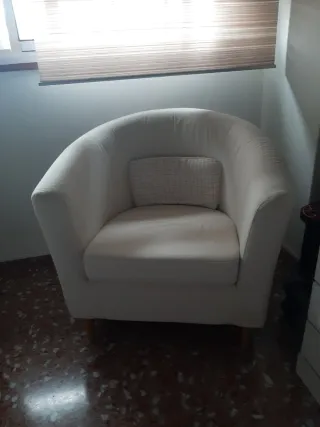 Sillón Ikea Blanco Tela