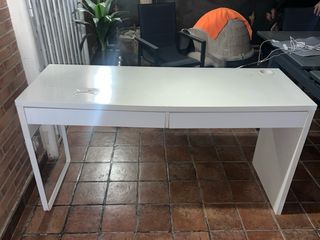 Escritorio blanco (lacado) madera con 2 cajones