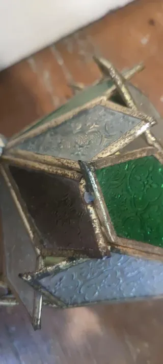 Lámpara vintage cristal y metal