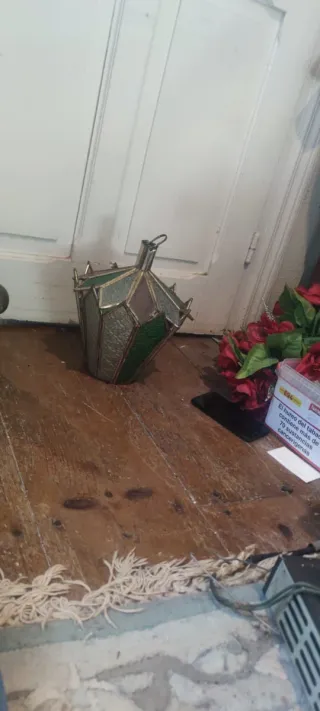 Lámpara vintage cristal y metal