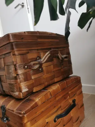 Baúles de mimbre para almacenaje