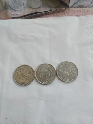 3 Moedas de 1 Escudo Português