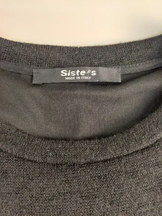 Abito nero donna con piume e pizzo