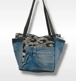 Borsa Jeans Maculata handmade