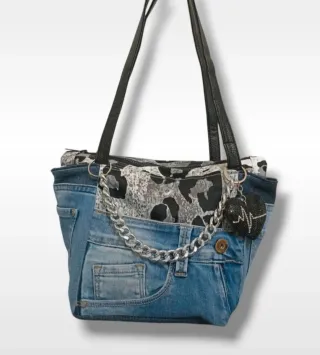Borsa Jeans Maculata handmade