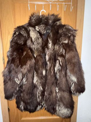 Abrigo vintage piel zorro natural