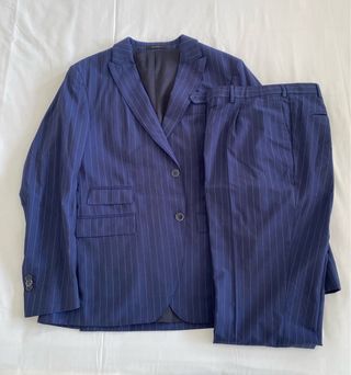 Traje rayas azul Massimo Dutti T.44