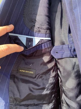 Traje rayas azul Massimo Dutti T.44