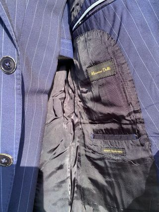 Traje rayas azul Massimo Dutti T.44