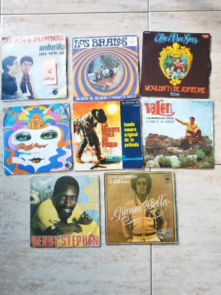 Lote de 10 Vinilos 45 RPM Pop Rock Años 70 - 80-90