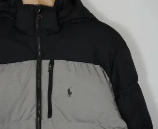 Chaqueta Puffer Ralph Lauren Plumas Gris/Negro