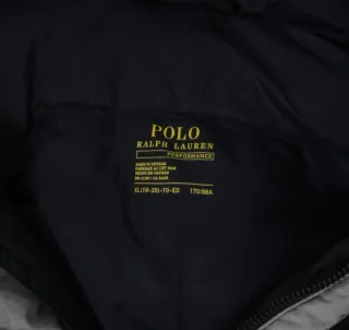 Chaqueta Puffer Ralph Lauren Plumas Gris/Negro