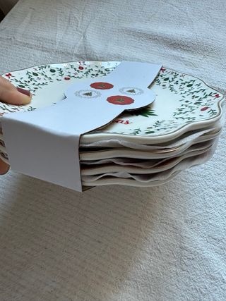 4 Platos de Porcelana Navidad Maisons du monde
