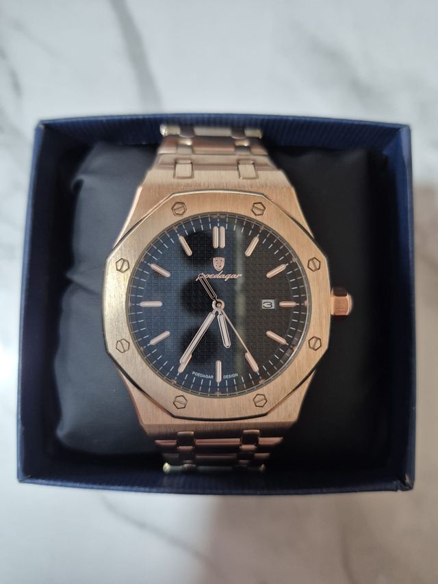 Reloj Poedagar Oak Rose Gold 41mm Nuevo