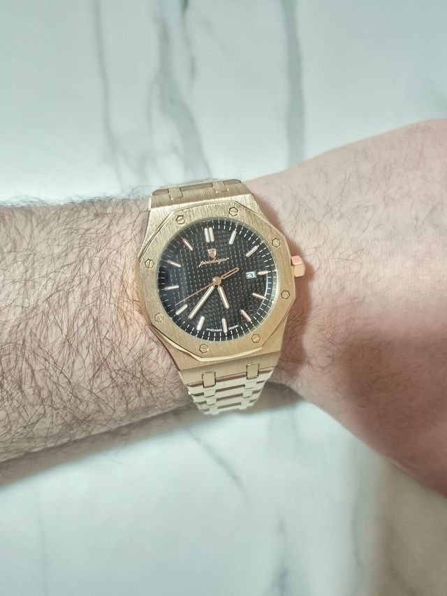 Reloj Poedagar Oak Rose Gold 41mm Nuevo