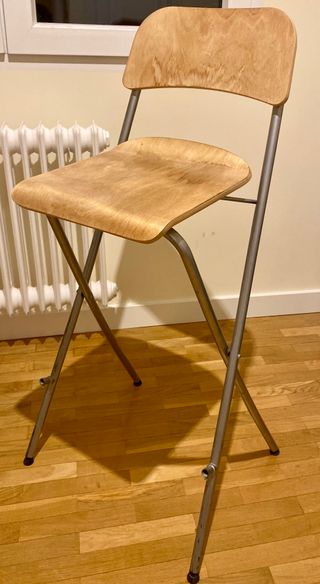 Taburete alto plegable madera y metal (2uds)