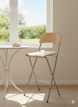 Taburete alto plegable madera y metal (2uds)