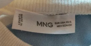 Mango Top sin mangas rayas azul/blanco